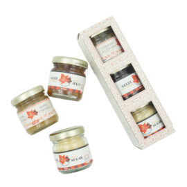 Trio - caramel à l'érable, gelée à l'érable, sucre d’érable